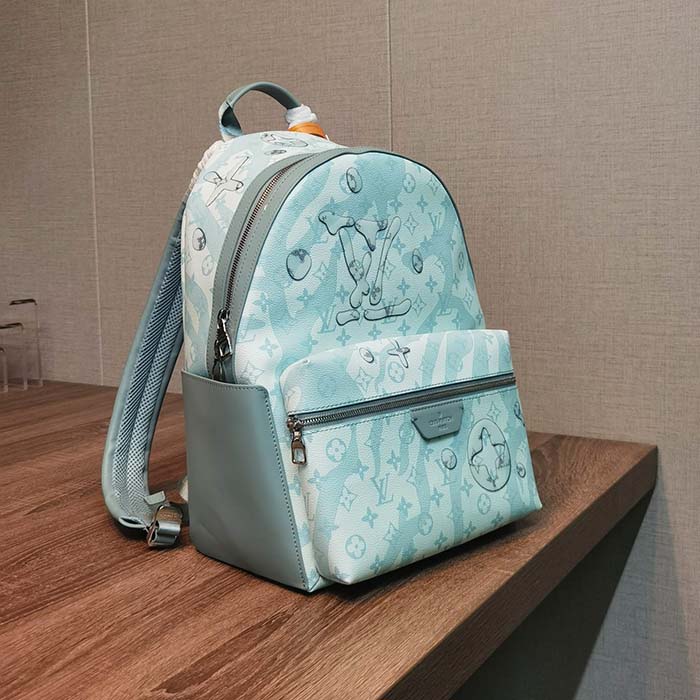 Louis Vuitton LV Unisex Discovery Backpack Crystal Blue Monogram Aquagarden Coated Canvas (4)