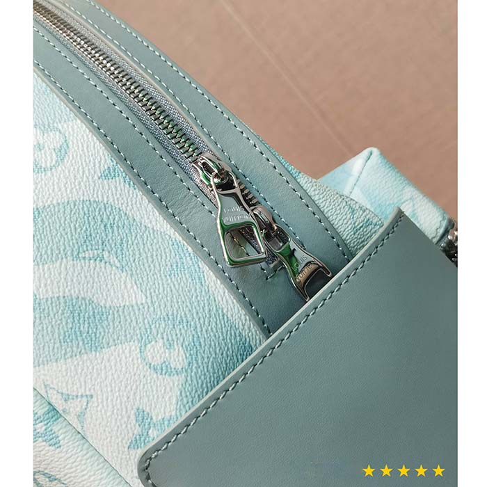 Louis Vuitton LV Unisex Discovery Backpack Crystal Blue Monogram Aquagarden Coated Canvas (7)
