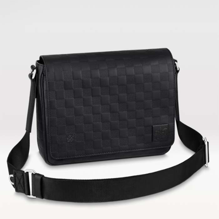 Louis Vuitton LV Unisex District PM Bag Black Damier Infini Cowhide Leather