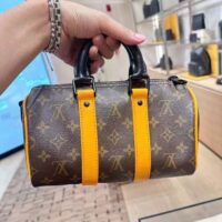 Louis Vuitton LV Unisex Keepall Bandoulière 25 Radiant Sun Monogram Macassar Coated Canvas (8)