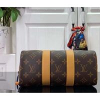 Louis Vuitton LV Unisex Keepall Bandoulière 25 Radiant Sun Monogram Macassar Coated Canvas (8)