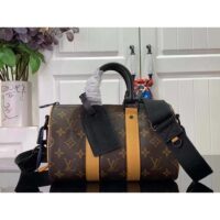 Louis Vuitton LV Unisex Keepall Bandoulière 25 Radiant Sun Monogram Macassar Coated Canvas (8)