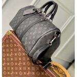 Louis Vuitton LV Unisex Keepall Bandoulière 35 Monogram Eclipse Coated Canvas Cowhide Leather – Image 4