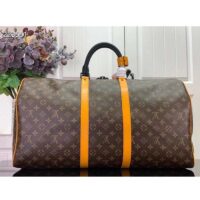 Louis Vuitton LV Unisex Keepall Bandoulière 45 Radiant Sun Monogram Macassar Coated Canvas (7)