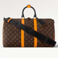 Louis Vuitton LV Unisex Keepall Bandoulière 45 Radiant Sun Monogram Macassar Coated Canvas (7)