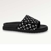 Louis Vuitton LV Unisex Miami Mule Black Mini Monogram Textile Anatomic Insole (6)