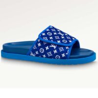 Louis Vuitton LV Unisex Miami Mule Blue Mini Monogram Textile Anatomic Insole (3)