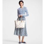 Louis Vuitton LV Unisex Neverfull MM Beige Monogram Coated Canvas Textile Lining - Image 12