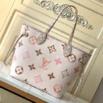 Louis Vuitton LV Unisex Neverfull MM Beige Monogram Coated Canvas Textile Lining - Image 3