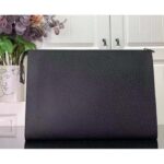 Louis Vuitton LV Unisex Pochette 24H Black Taiga Cowhide Leather Zip Closure – Image 3