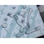 Louis Vuitton LV Unisex Pochette Voyage MM Bag Crystal Blue Monogram Aquagarden Coated Canvas - Image 6