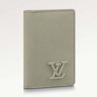Louis Vuitton LV Unisex Pocket Organizer Sage Cowhide Leather 3 Card Slots (4)
