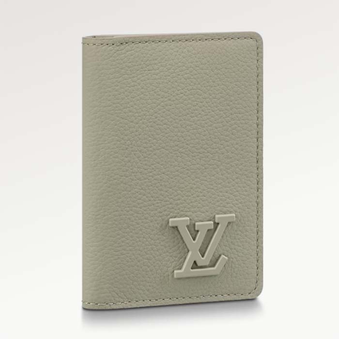 Louis Vuitton LV Unisex Pocket Organizer Sage Cowhide Leather 3 Card Slots