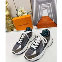 Louis Vuitton LV Unisex Run 55 Sneaker Black Mix Materials Lifted Rubber Outsole (1)