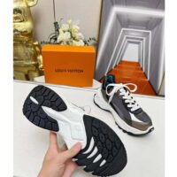 Louis Vuitton LV Unisex Run 55 Sneaker Black Mix Materials Lifted Rubber Outsole (1)