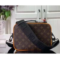 Louis Vuitton LV Unisex S Lock Messenger Brown Radiant Sun Monogram Macassar Coated Canvas (10)