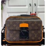 Louis Vuitton LV Unisex S Lock Messenger Brown Radiant Sun Monogram Macassar Coated Canvas - Image 2