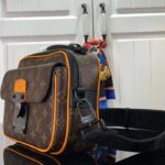 Louis Vuitton LV Unisex S Lock Messenger Brown Radiant Sun Monogram Macassar Coated Canvas - Image 3