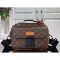 Louis Vuitton LV Unisex S Lock Messenger Radiant Sun Monogram Macassar Coated Canvas (2)