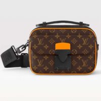 Louis Vuitton LV Unisex S Lock Messenger Radiant Sun Monogram Macassar Coated Canvas (2)