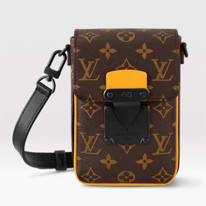 Louis Vuitton LV Unisex S-Lock Vertical Wearable Wallet Radiant Sun Monogram Macassar Coated Canvas