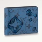 Louis Vuitton LV Unisex Slender Wallet Abyss Blue Monogram Aquagarden Coated Canvas