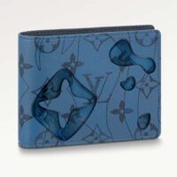 Louis Vuitton LV Unisex Slender Wallet Abyss Blue Monogram Aquagarden Coated Canvas (10)