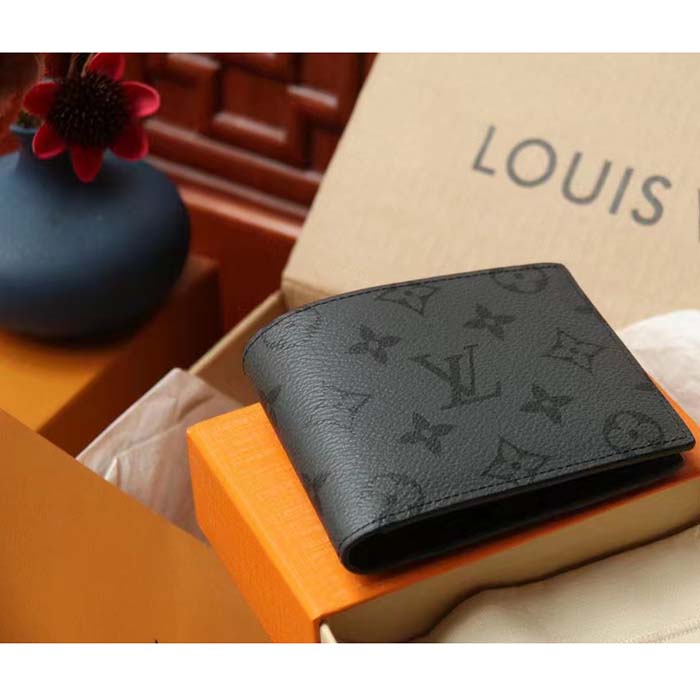 Louis Vuitton LV Unisex Slender Wallet Monogram Eclipse Coated Canvas (7)