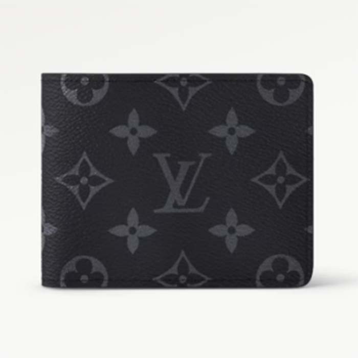 Louis Vuitton LV Unisex Slender Wallet Monogram Eclipse Coated Canvas