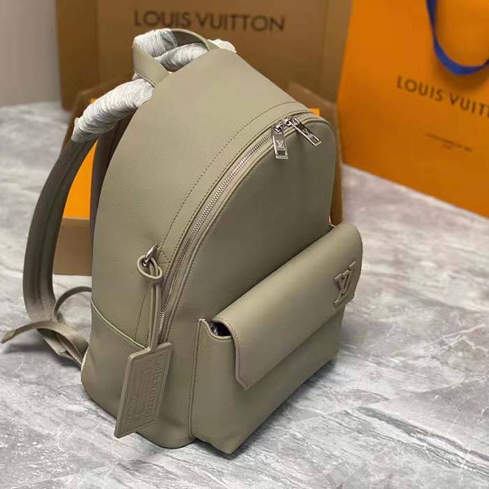 Louis Vuitton LV Unisex Takeoff Backpack Sage Cowhide Leather Textile Lining (9)