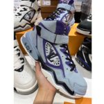 Louis Vuitton LV Unisex Trainer 2.0 Sneaker Boot Blue Suede Calf Leather - Image 2