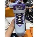 Louis Vuitton LV Unisex Trainer 2.0 Sneaker Boot Blue Suede Calf Leather - Image 3