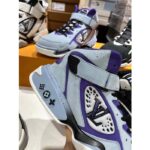 Louis Vuitton LV Unisex Trainer 2.0 Sneaker Boot Blue Suede Calf Leather - Image 6