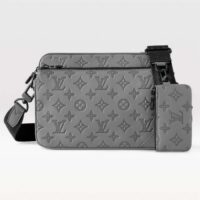 Louis Vuitton LV Unisex Trio Messenger Anthracite Gray Calf Leather Cowhide (2)