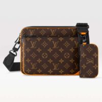 Louis Vuitton LV Unisex Trio Messenger Radiant Sun Monogram Macassar Coated Canvas (5)