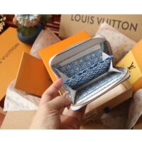 Louis Vuitton LV Unisex Zippy Coin Purse Blue Monogram Coated Canvas Zip Closure (7)