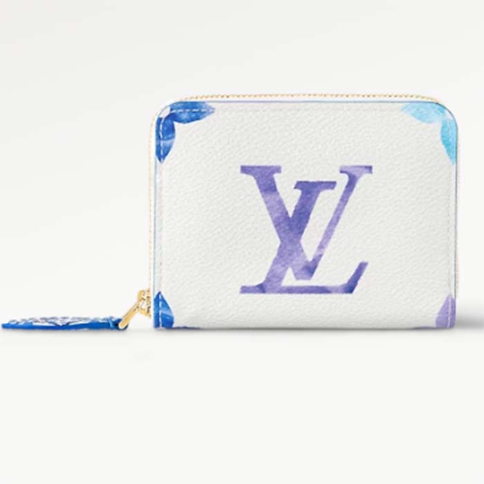 Louis Vuitton LV Unisex Zippy Coin Purse Blue Monogram Coated Canvas Zip Closure