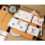 Louis Vuitton LV Unisex Zippy Wallet Blue Monogram Coated Canvas Zip Closure - immagine 8