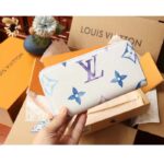 Louis Vuitton LV Unisex Zippy Wallet Blue Monogram Coated Canvas Zip Closure - immagine 6