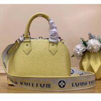 Louis Vuitton LV Women Alma BB Handbag Jaune Plume Yellow Epi Grained Cowhide Leather (1)