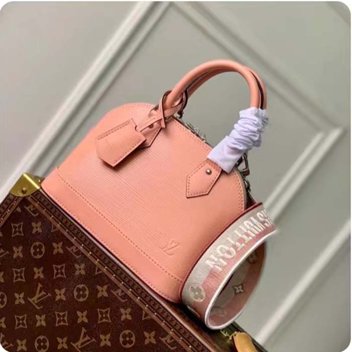 Louis Vuitton LV Women Alma BB Handbag Rose Trianon Pink Epi Grained Cowhide Leather (3)