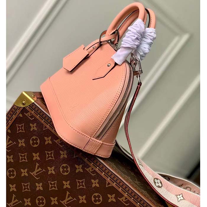 Louis Vuitton LV Women Alma BB Handbag Rose Trianon Pink Epi Grained Cowhide Leather (4)