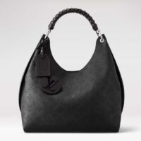 Louis Vuitton LV Women Carmel Hobo Bag Black Mahina Perforated Calf Leather (3)