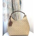 Louis Vuitton LV Women Carmel Hobo Bag Crème Beige Mahina Perforated Calf Leather - Image 2