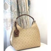 Louis Vuitton LV Women Carmel Hobo Bag Crème Beige Mahina Perforated Calf Leather (6)