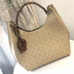 Louis Vuitton LV Women Carmel Hobo Bag Crème Beige Mahina Perforated Calf Leather - Image 3