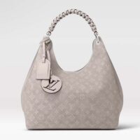Louis Vuitton LV Women Carmel Hobo Bag Gris Souris Gray Mahina Perforated Calfskin Leather