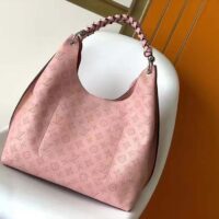 Louis Vuitton LV Women Carmel Hobo Bag Pink Mahina Perforated Calfskin Leather (4)
