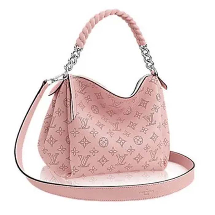 Louis Vuitton LV Women Carmel Hobo Bag Pink Mahina Perforated Calfskin Leather