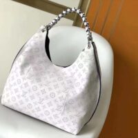 Louis Vuitton LV Women Carmel Hobo Bag White Mahina Perforated Calfskin Leather (8)